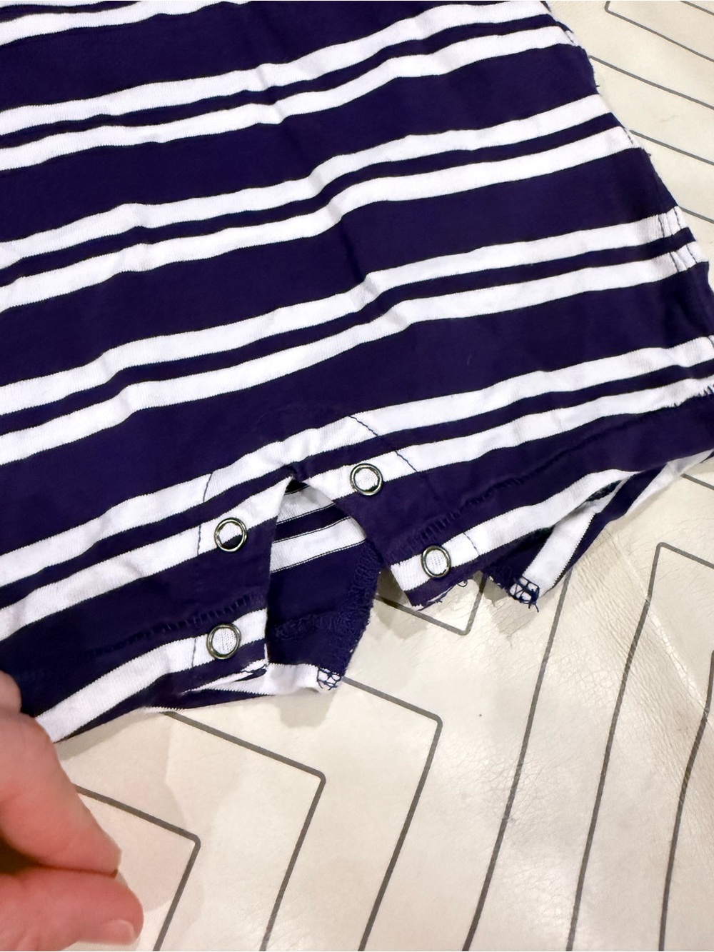 Garb Purple and White Striped LSU Polo Romper - Picture 6 of 11